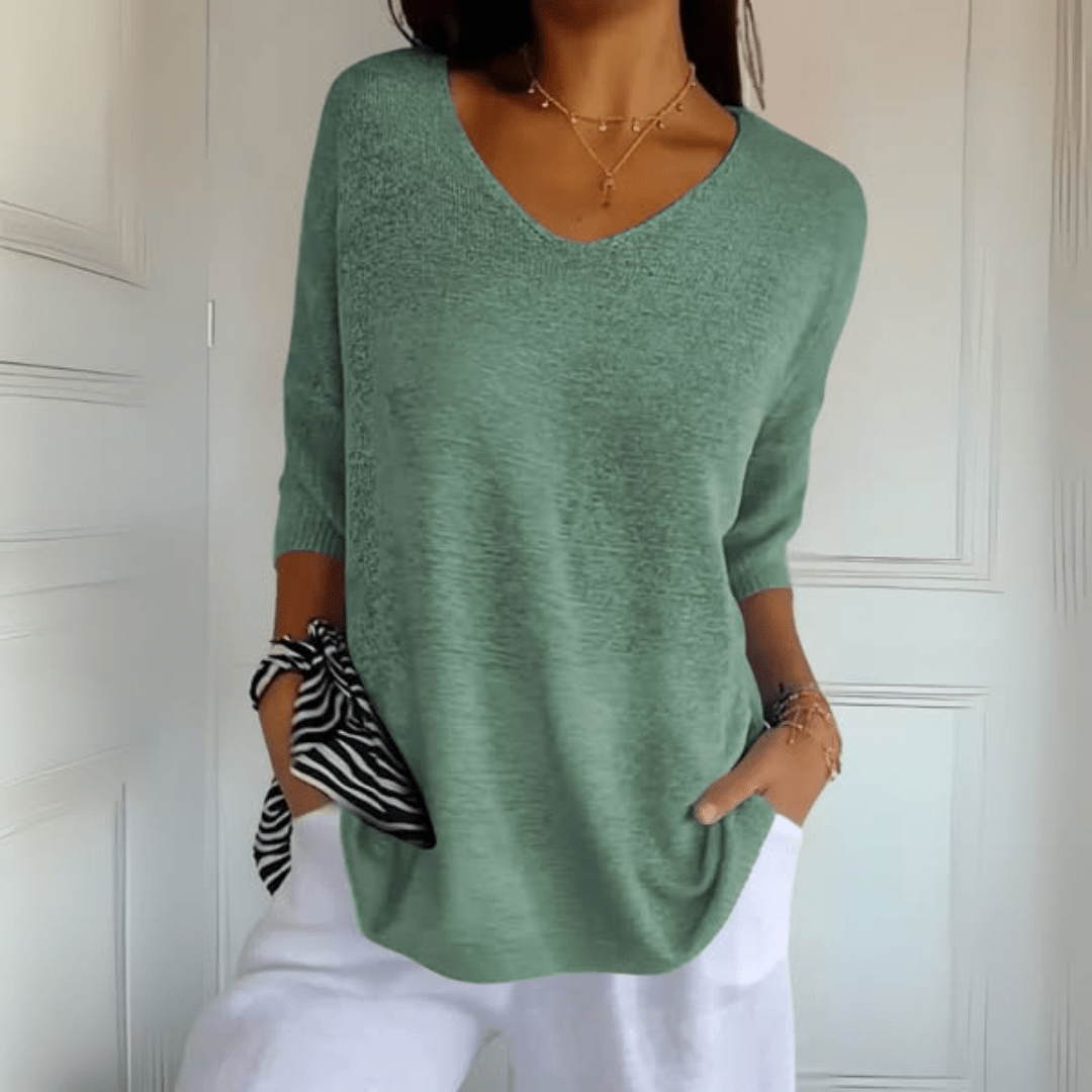 VIVIENNE | Gebreide V-hals top