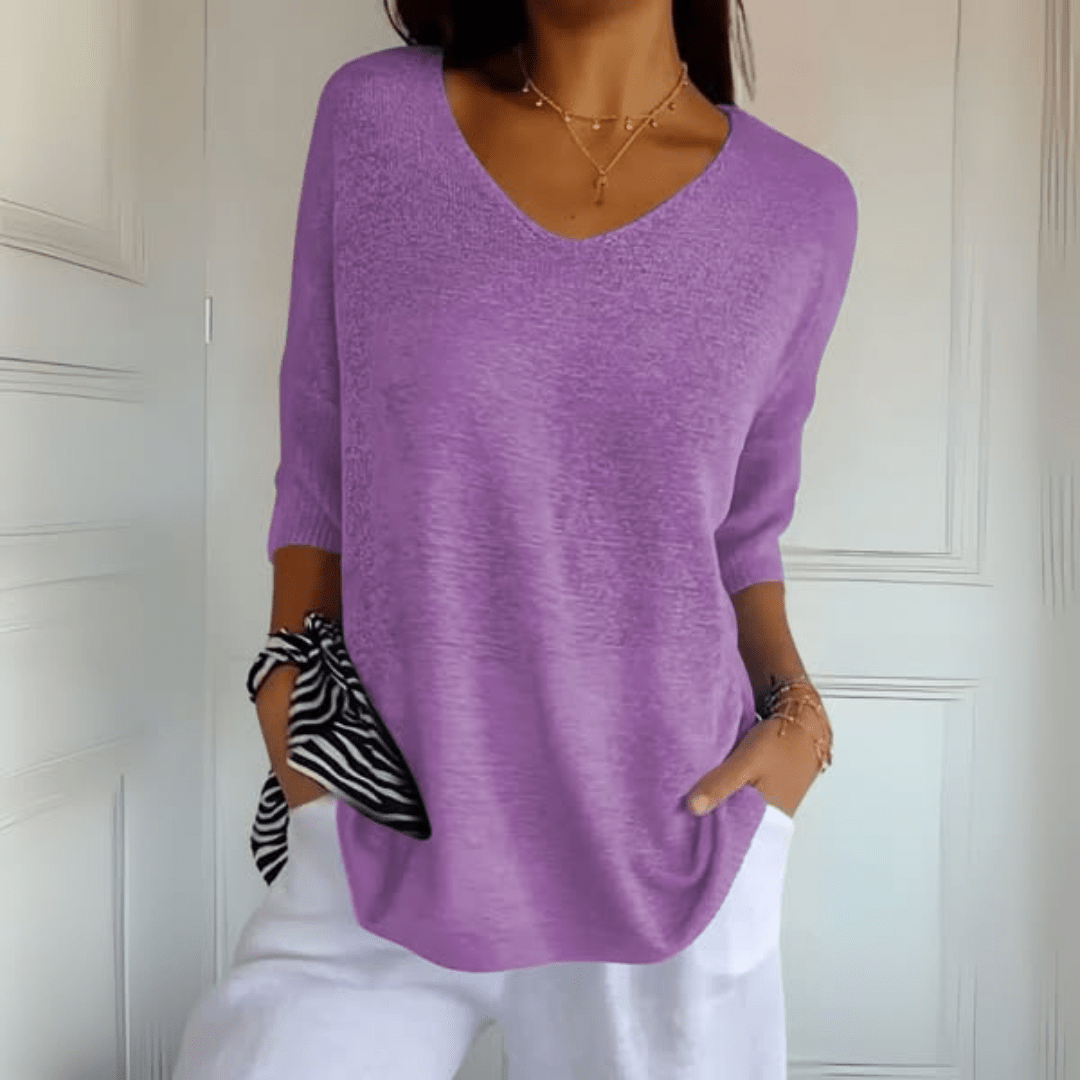 VIVIENNE | Gebreide V-hals top