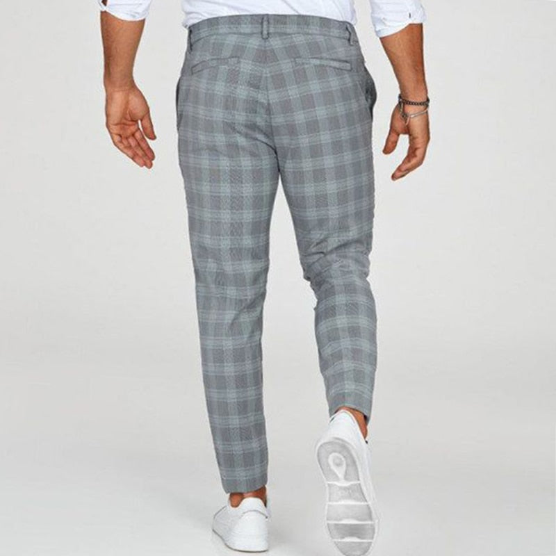 NICOLAS | Elegante heren broek met ruitjespatroon slim fit
